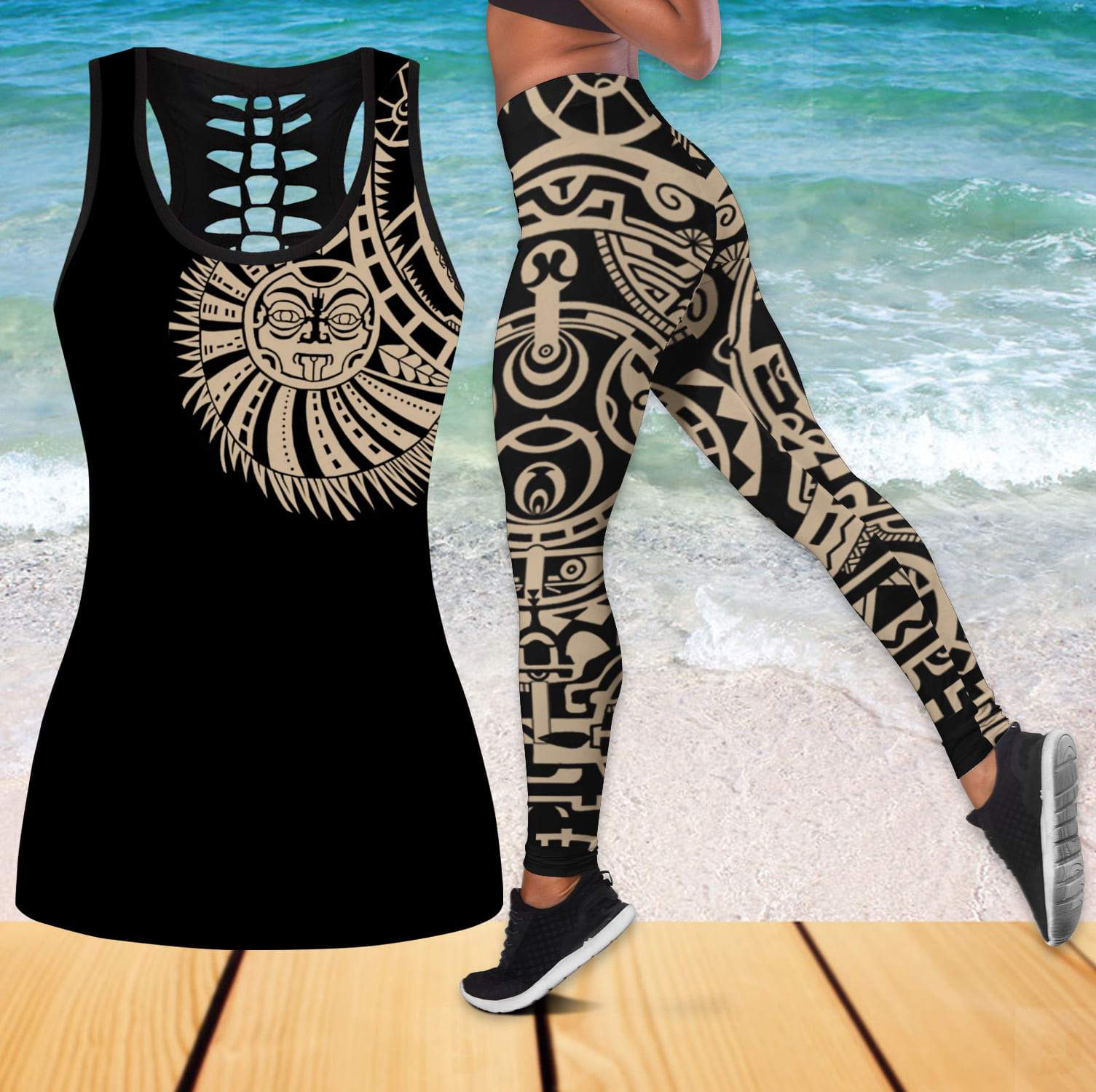 Amazing Polynesian - Maori Tattoo Deluxe Legging & Tank top ML