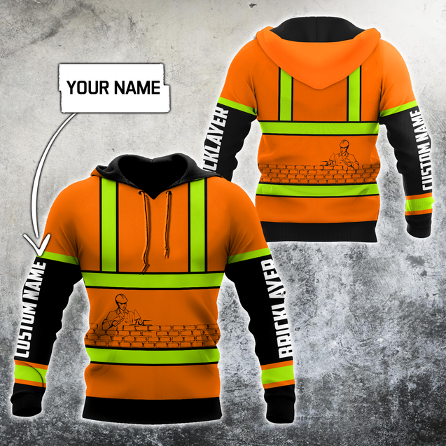 Premium Unisex Hoodie Customize Bricklayer Safety ML