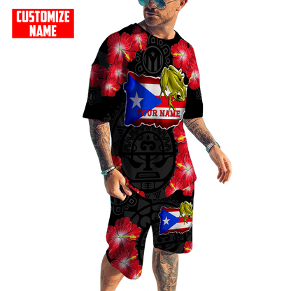 Customize Name Puerto Rico Combo T-Shirt And Board Short SN17042101.S5