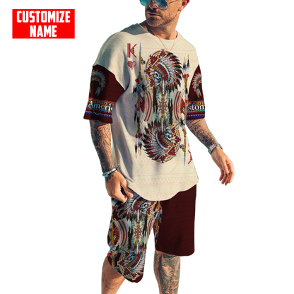 Customized name Native American 3D All Over Printed Unisex Shirts