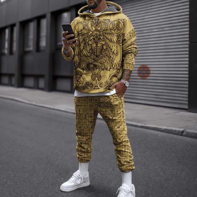 Skull Satanic 3D All Over Printed Combo Hoodie + Sweatpant
