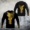 African Golden Dashiki Pattern 3D Over Printed Unisex Deluxe Hoodie ML