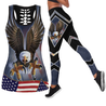 Happy Independence Day United States of America 3D All Over Printed Legging + Hollow Tank