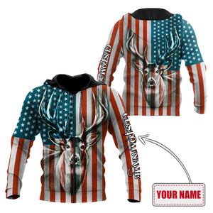 US Deer Persionalized Name 3D All Over Printed Shirts MH21052101