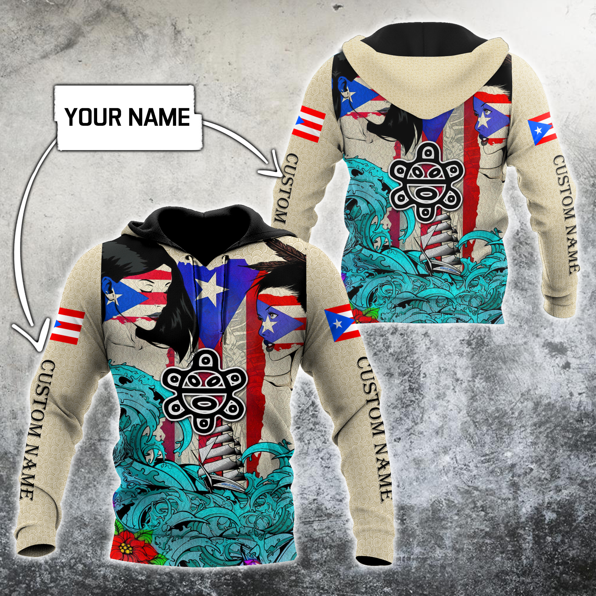 Custom Name Sweet Girls Puerto Rico Hoodie For Men And Women MH16032107