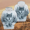 Love Wolf Native American 3D All Over Printed Shirts for Women