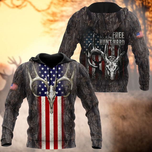 Live Free Hunt Hard 3D All Over Printed Unisex Shirts