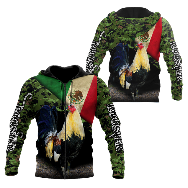 Rooster Mexico 3D All Over Printed Hoodie