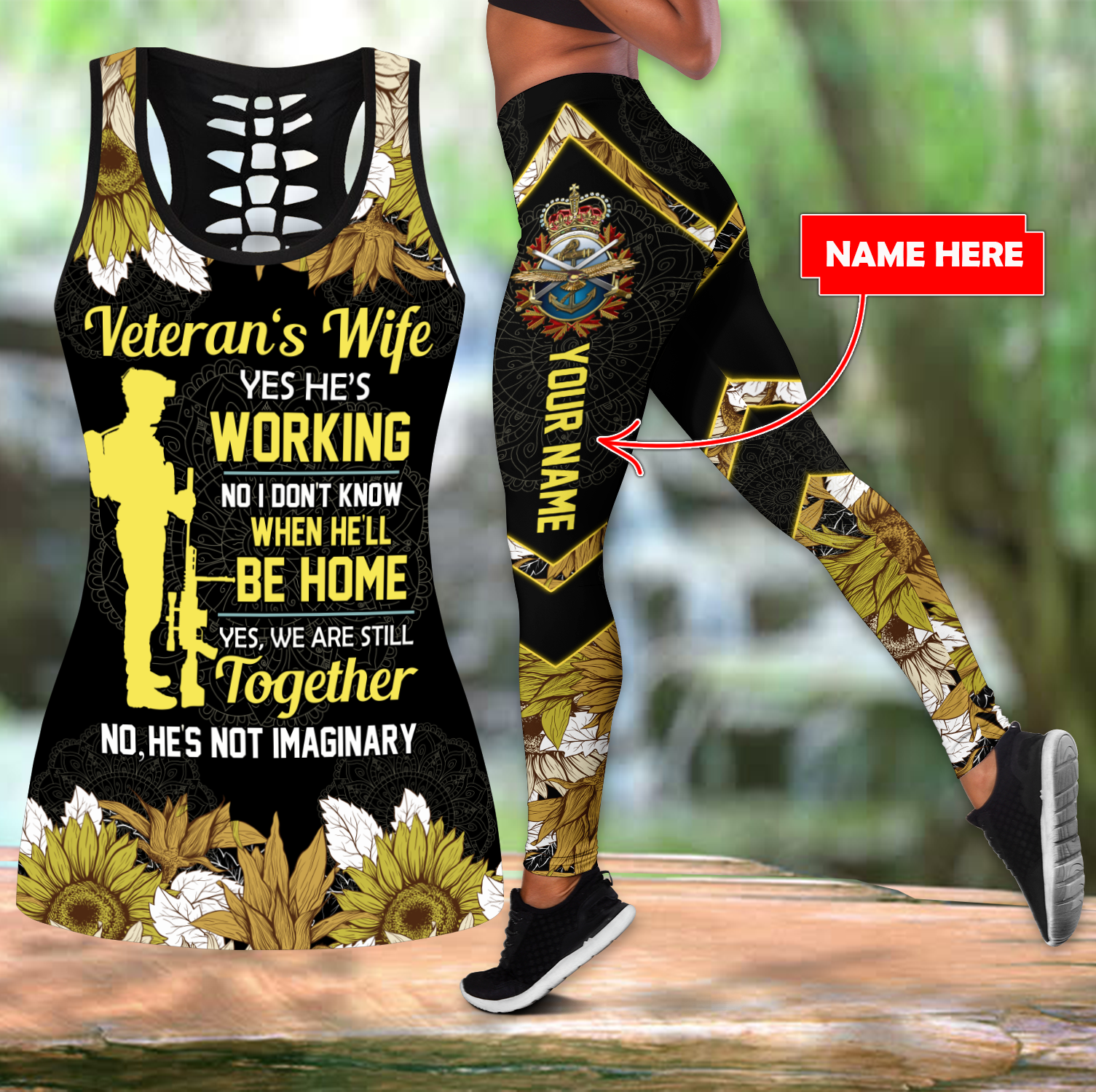 Personalized Name XT Veteran Wife Combo Legging Tanktop TNA14042102