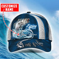 Custom Name Bass Fishing hat Hook 3D Painting print Cap