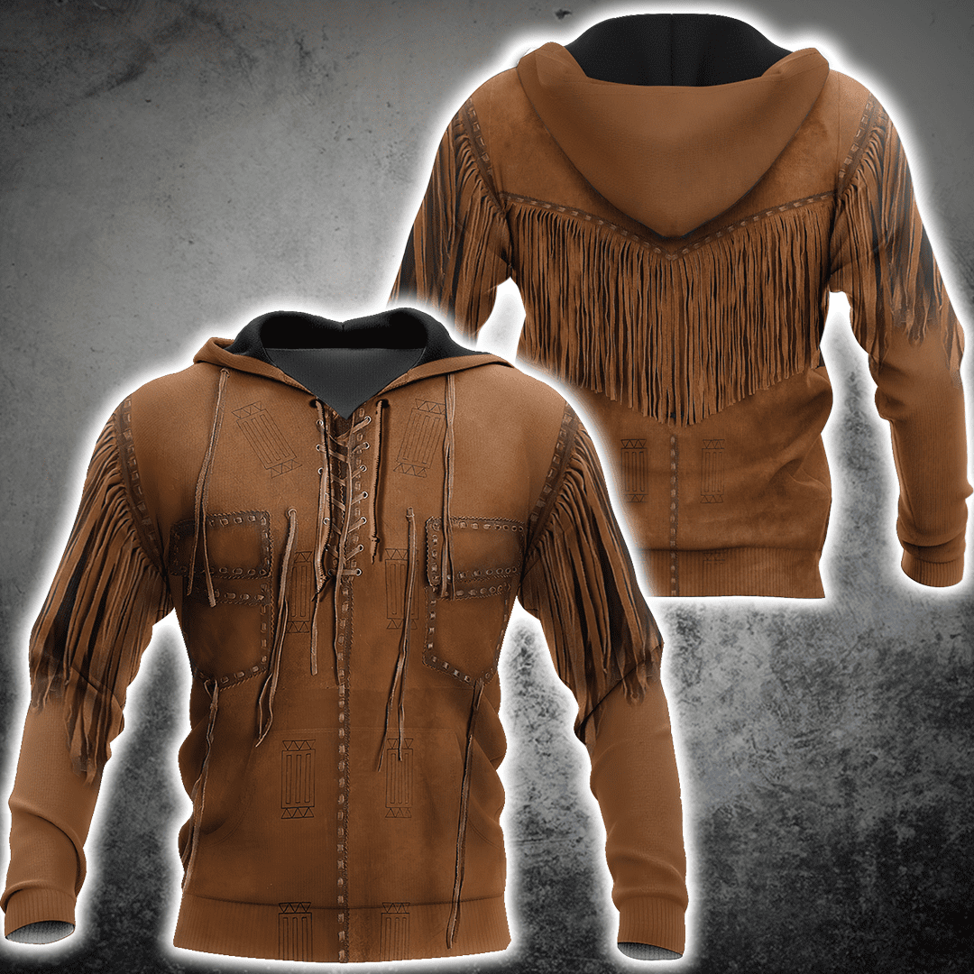 Native Cowboy Jacket No26 Cosplay 3D Over Printed Unisex Deluxe Hoodie ML