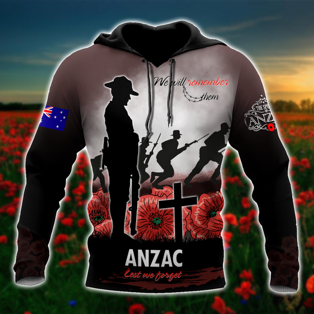 Premium Unisex Hoodie Remember Them Anzac Day ML