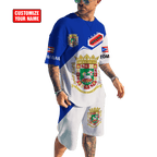 Customize Name Puerto Rico Combo T-Shirt And Board Short