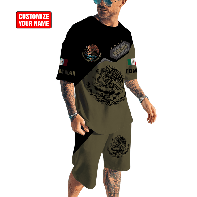 Personalized Name Mexico Combo T-shirt and Short 3D All Over Printed