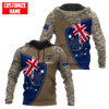 Custom name Anzac day Australia Army 3D printed shirts