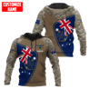 Custom name Anzac day Australia Army 3D printed shirts