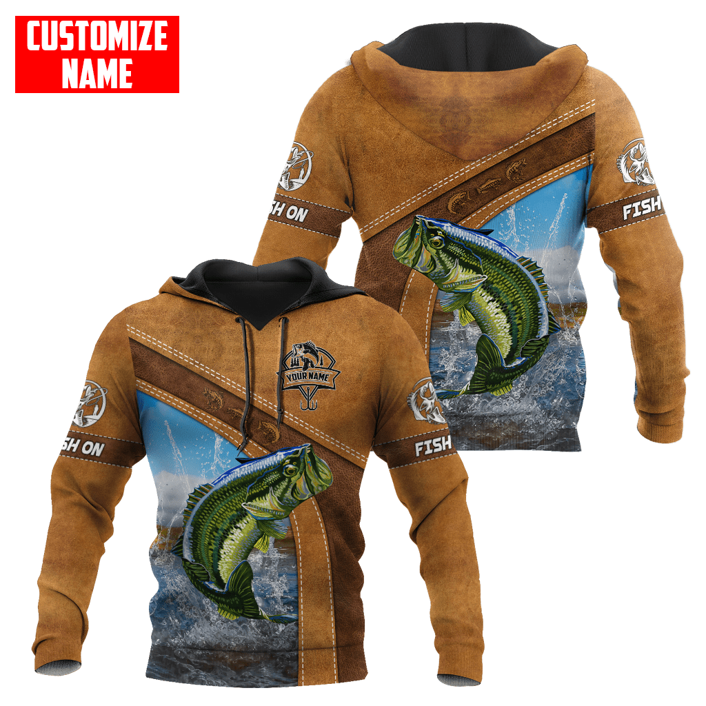 Custom name Bass Fishing Jumping 3D printed shirts