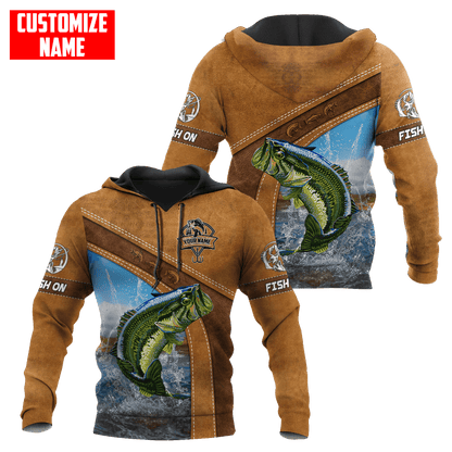 Custom name Bass Fishing Jumping 3D printed shirts