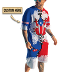 Customize Name Loving Puerto Rico Combo T-Shirt And Board Short