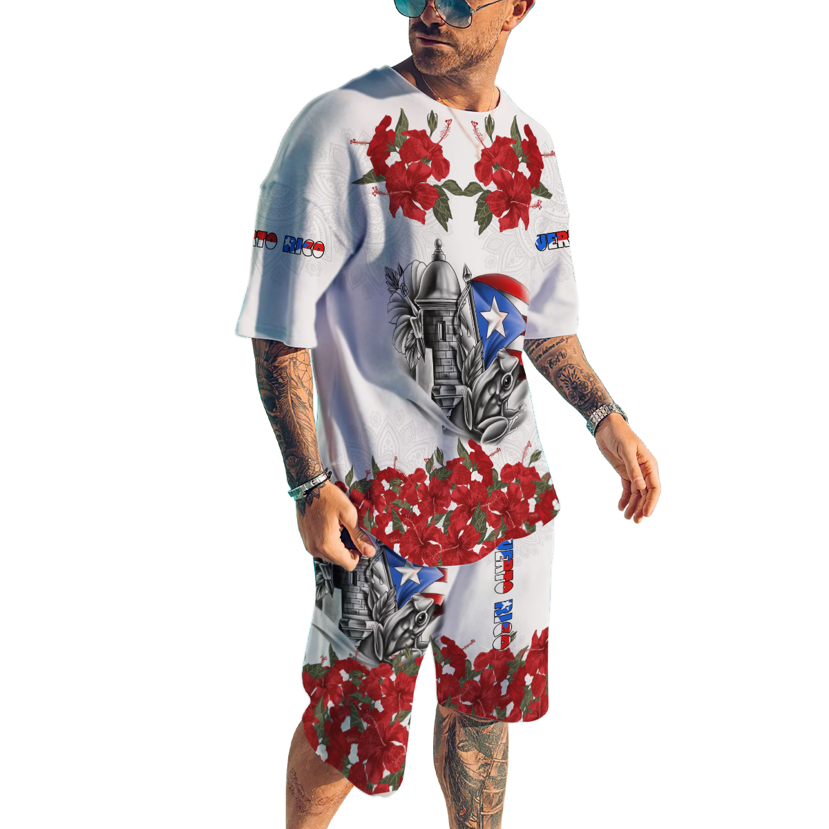 Puerto Rico Combo T-Shirt And Board Short MH24022104