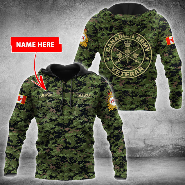 Custom Name XT Canadian Army Veteran 3D Printed Shirts Pi06042105