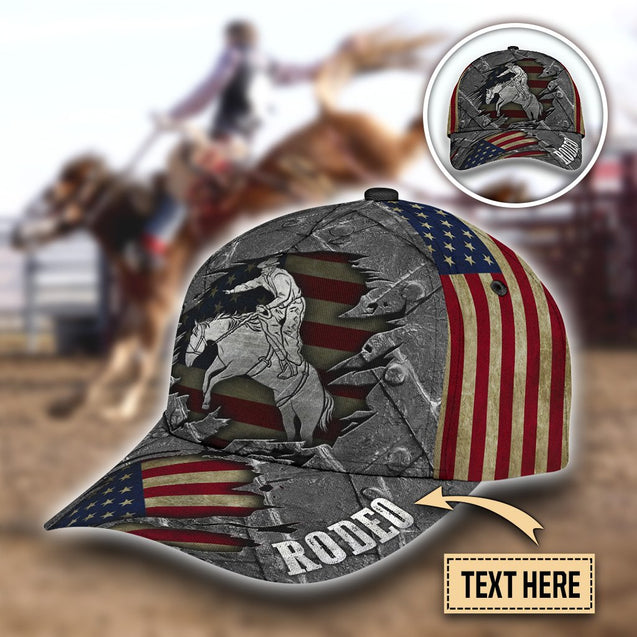 Personalized Name Rodeo Classic Cap American Horse Rider