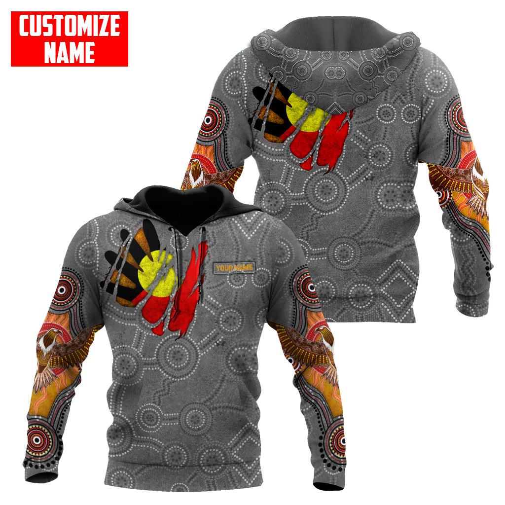Custom name Aboriginal Australia In my heart Indigenous Painting Art 3D shirts