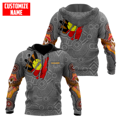 Custom name Aboriginal Australia In my heart Indigenous Painting Art 3D shirts