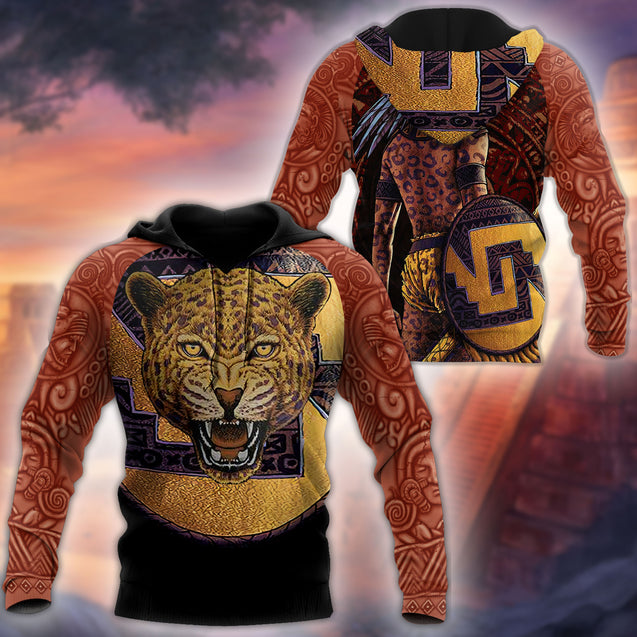 Jaguar Warrior Aztec Mexican 3D All Over Printed Unisex Shirts