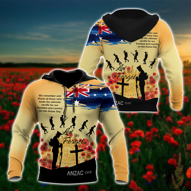 Premium Unisex Hoodie Remember Anzac Day ML