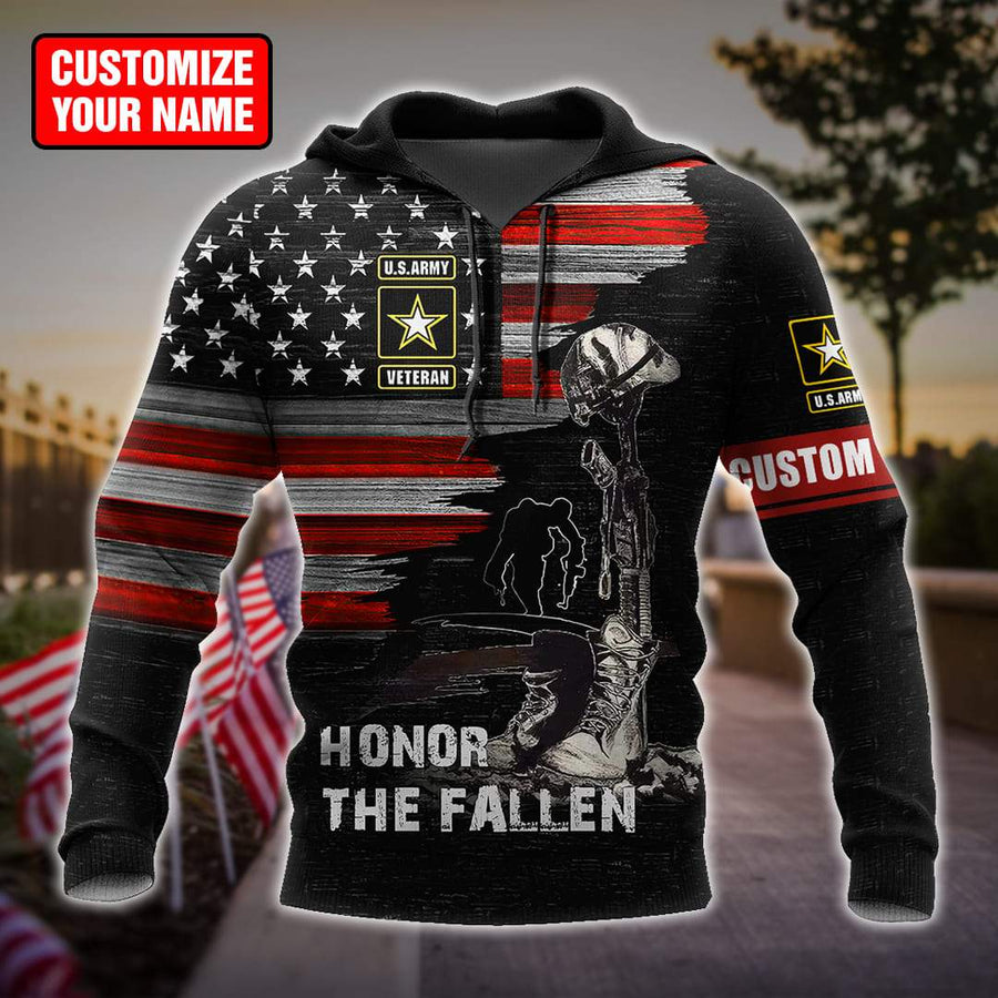 Honor the Fallen US Veteran Personalized Name 3D All Over Printed Hoodie DD26052104