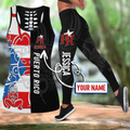 Customize Name Puerto Rico Symbols PR Combo Hollow Tank Top And Legging Outfit MH24022102