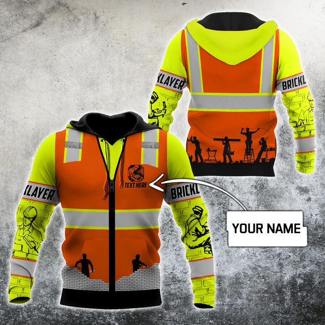 Premium Unisex Hoodie Customize Bricklayer Safety ML