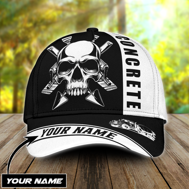 Concrete finisher equipment skull Custom name Cap