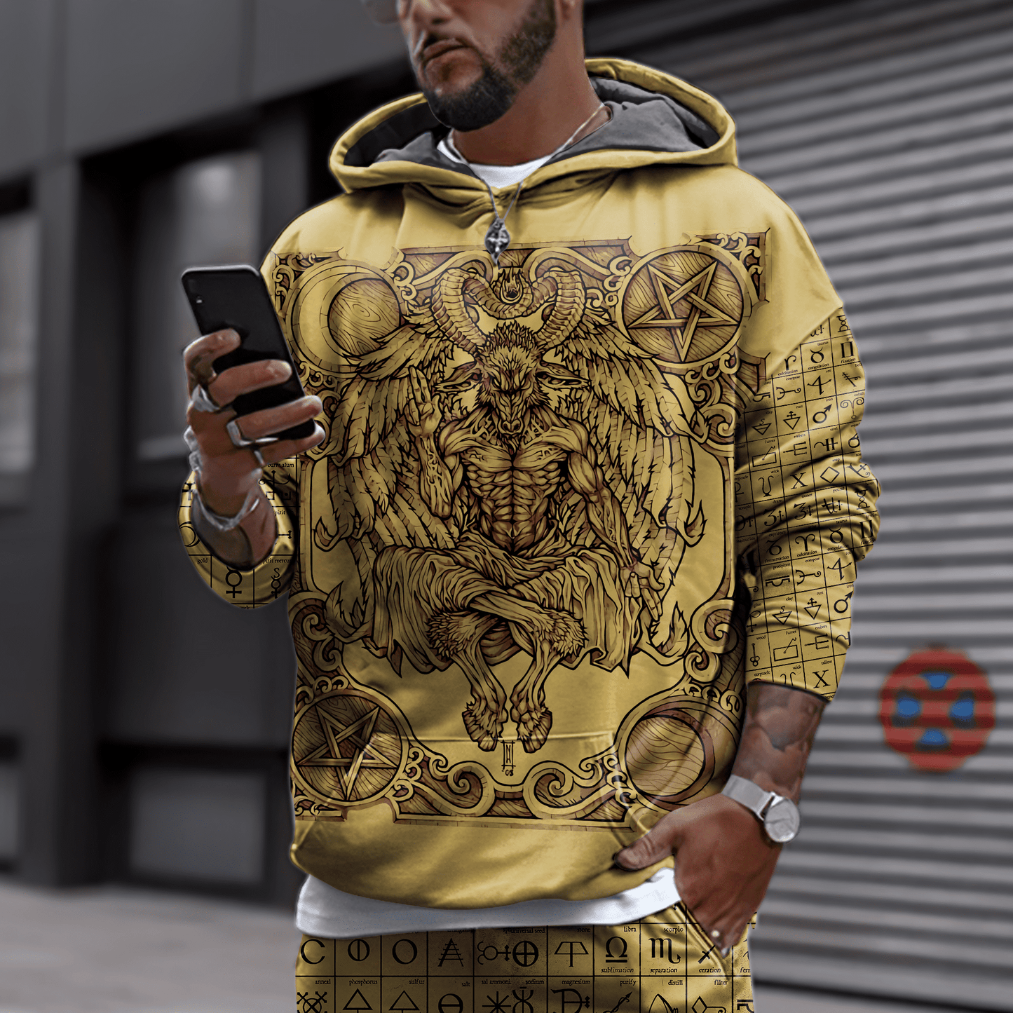 Skull Satanic 3D All Over Printed Combo Hoodie + Sweatpant