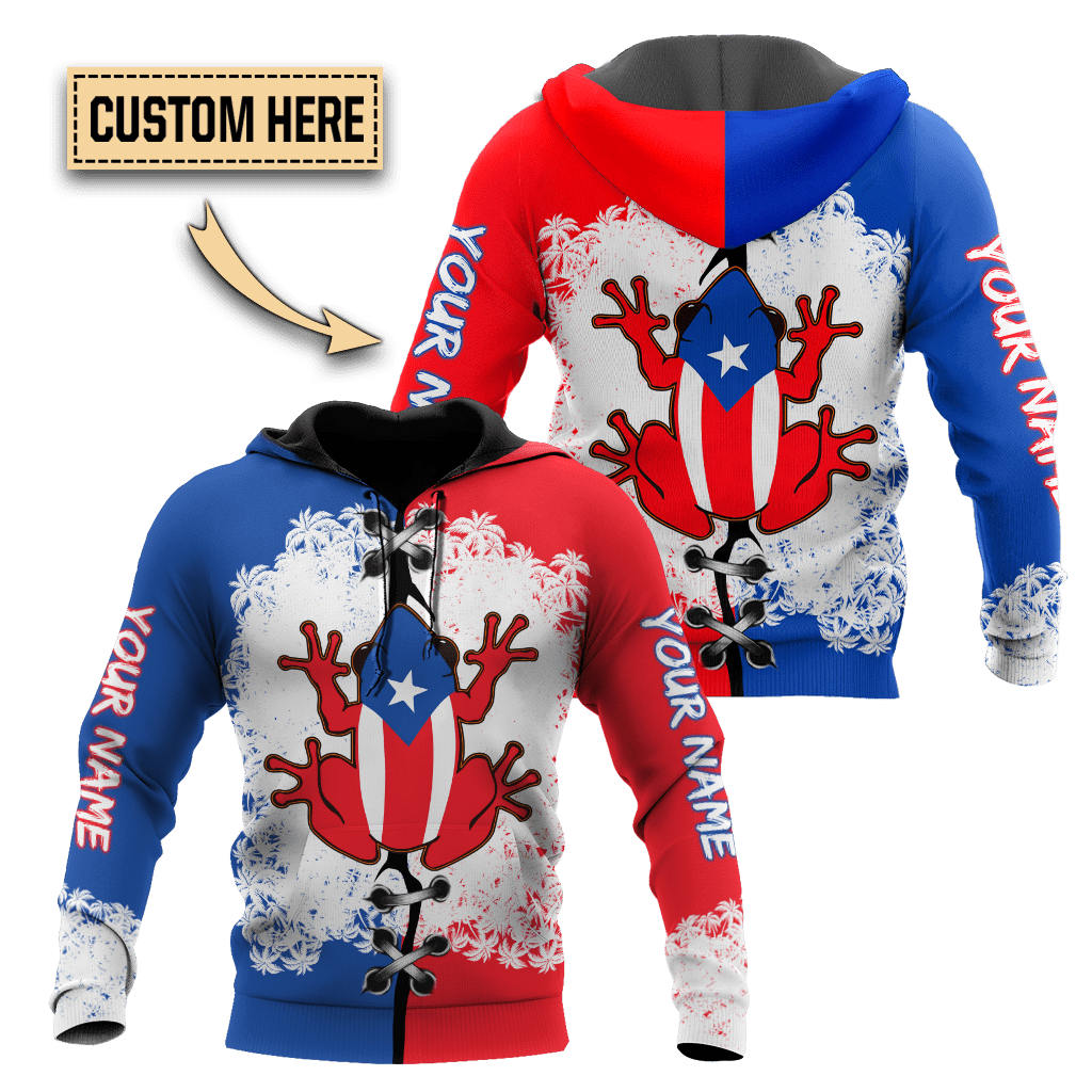 Customize Name Puerto Rico 3D All Over Printed Unisex Shirts