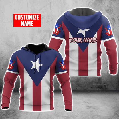 Customize Name Puerto Rico 3D All Over Printed Unisex Shirts