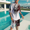 Lion Tattoo Thunder 3D All Over Printed Combo T-Shirt BoardShorts