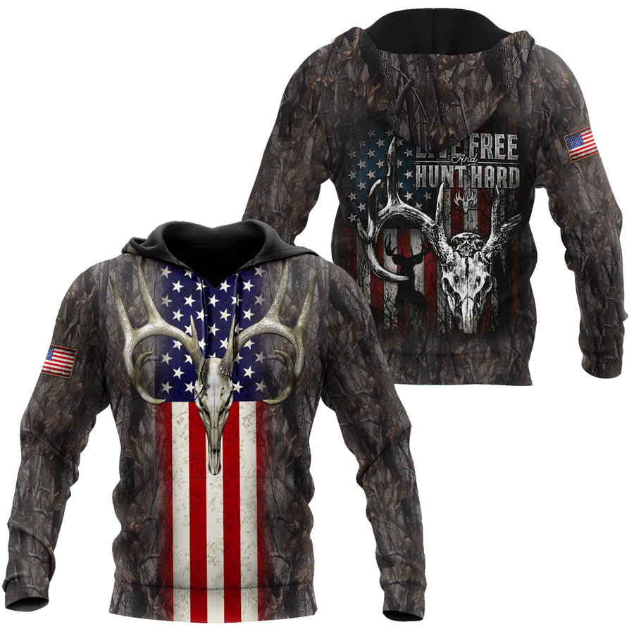 Live Free Hunt Hard 3D All Over Printed Unisex Shirts