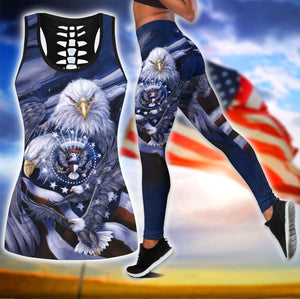 American 3D All Over Printed Legging + Hollow Tank