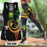 Polynesian Kanaka Hawaii Peronalized Name 3D Over Printed Legging & Tank Top