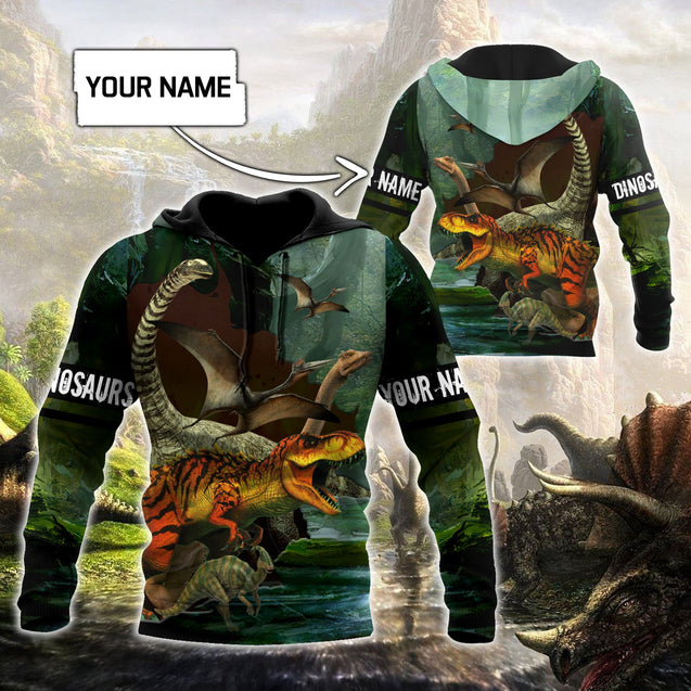 Customize Name Dinosaur 3D All Over Printed Unisex Shirts Dinosaur Species