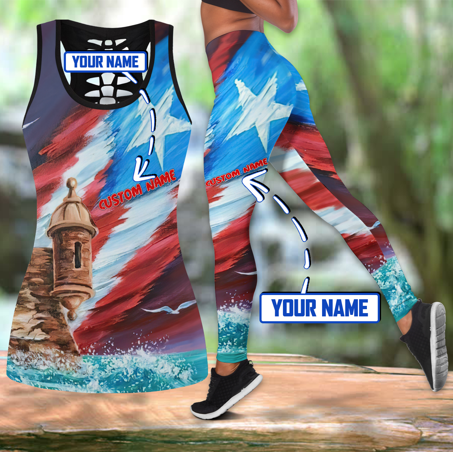 Customize Name Great Wave Puerto Rico Combo Outfit MH15032101