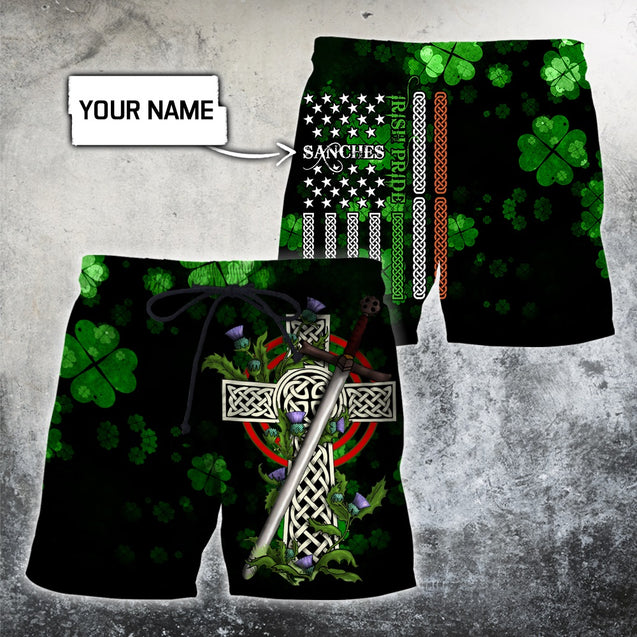 Customize Name Irish Shamrock And Cross Hoodie For Men And Women MH25022101