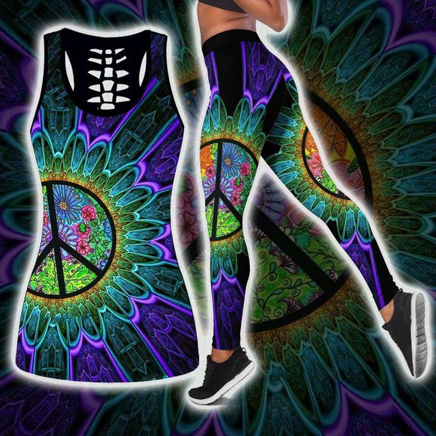 Premium Hippie 3D Over Printed Legging & Tank Top