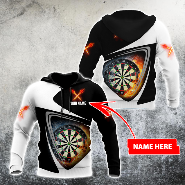 Darts Personalized Name Premium 3D All Over Unisex Hoodie ML