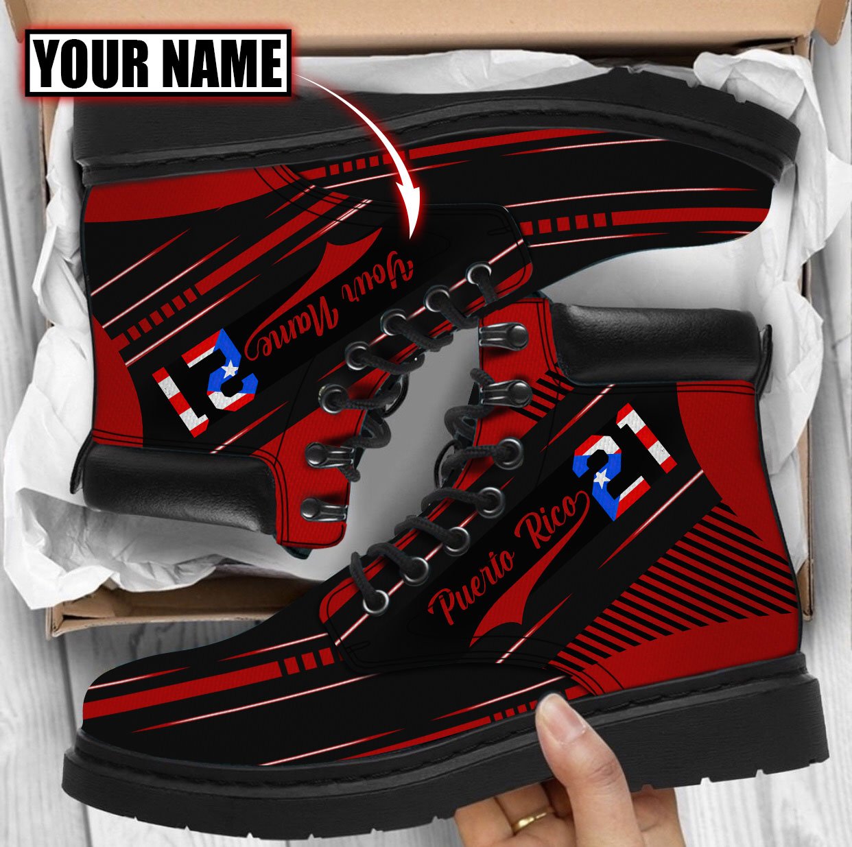 Customize Name Puerto Rico Boots For Men and Women Pi16042101