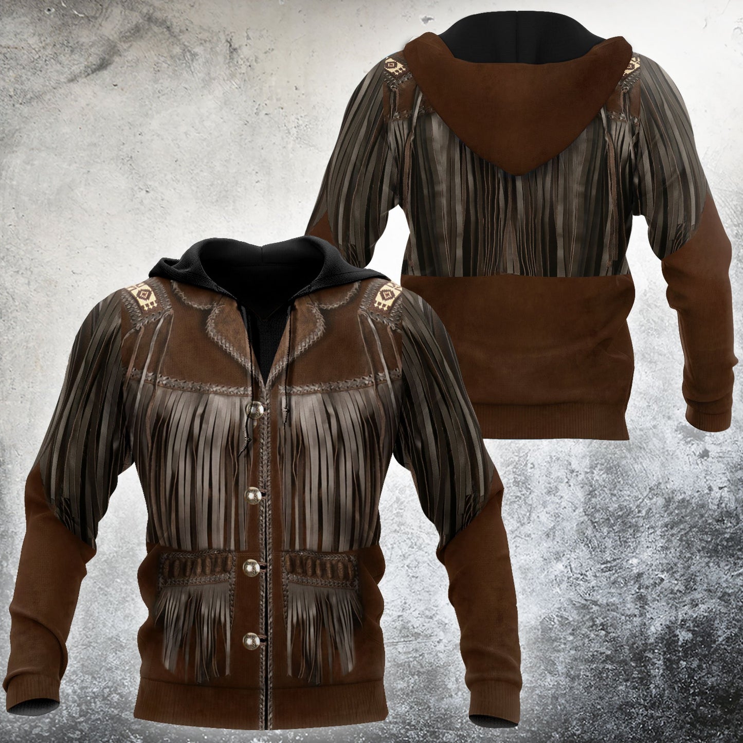 Native Cowboy Jacket No25 Cosplay 3D Over Printed Unisex Deluxe Hoodie ML