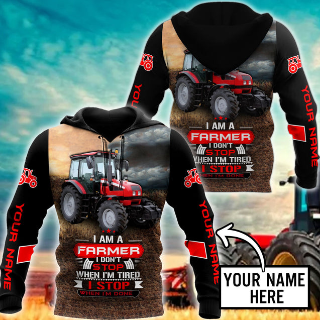 3D All Over Printed Tractor  Red  Unisex Shirts Custom Name XT NTN20022103