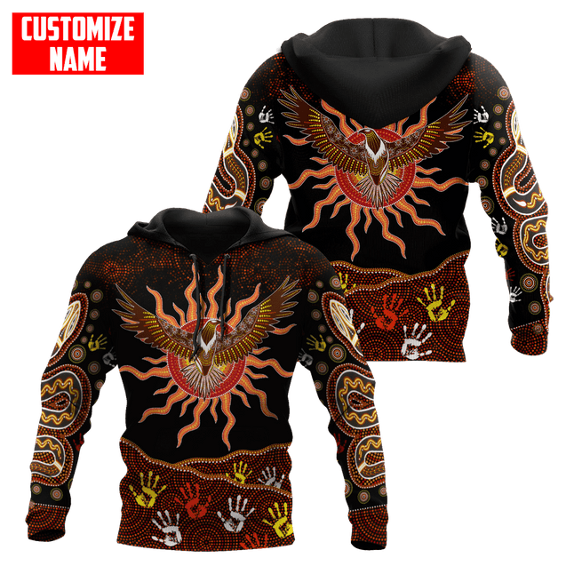 Aboriginal Wedge tailed Eagle Custom name 3D printed winter shirts